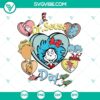 Dr Seuss Day themed SVG with hearts and text "Miss Thing" for Read Across America Day celebration. Download includes fun images.