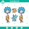Dr Seuss doodles and Lorax SVG files for Read Across America Day celebration, featuring whimsical designs.