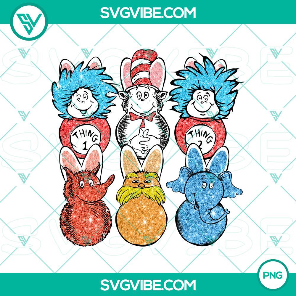 Dr Seuss Easter Bunny PNG Download, Read Across America PNG Images, Dr Seuss Peeps PNG Files Colorful Dr Seuss Easter Bunny and Peeps PNG images for Read Across America activities. Downloadable PNG files.