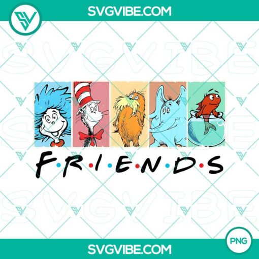 Dr. Seuss characters reading together in celebration of Dr. Seuss Day, available for download as PNG files.