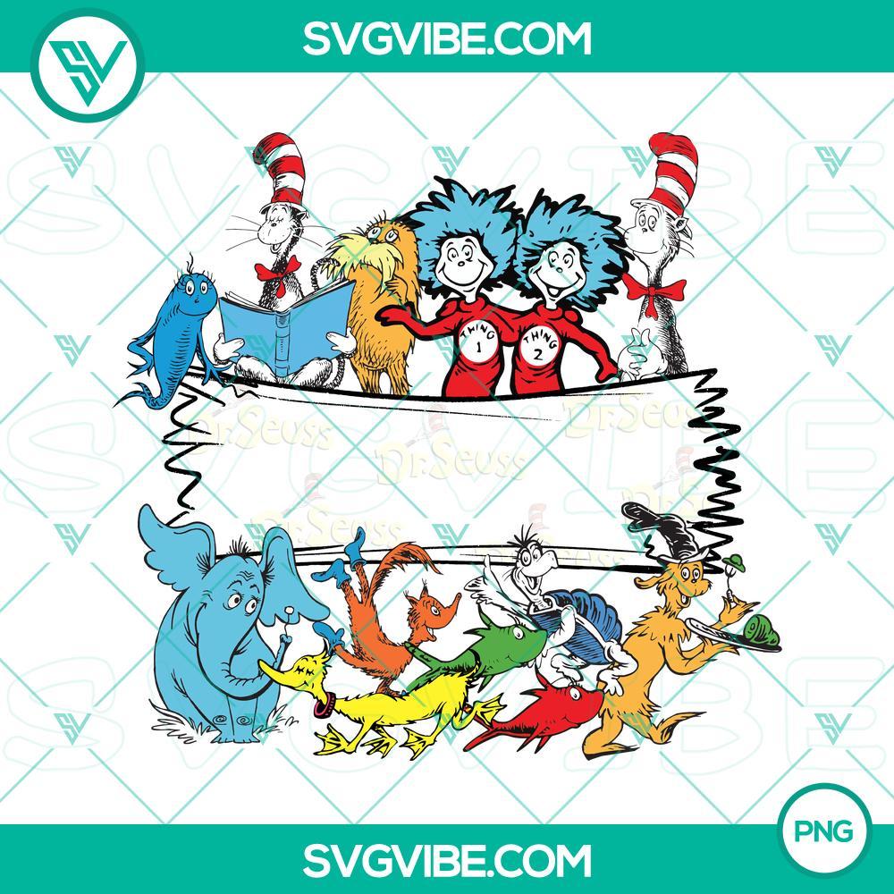 Dr. Seuss Friends Split Monogram PNG Files, Read Across America Day PNG Files Dr. Seuss friends split monogram PNG files perfect for Read Across America Day celebration. Fun and colorful design for digital projects.