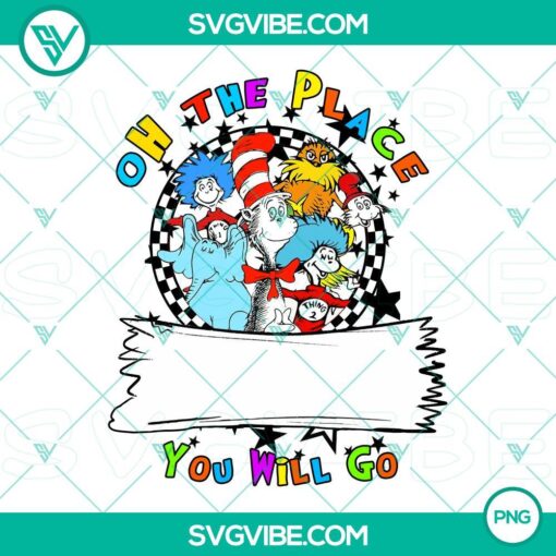 Dr Seuss quotes PNG images featuring The Cat in the Hat & Oh The Places You Will Go design for download.
