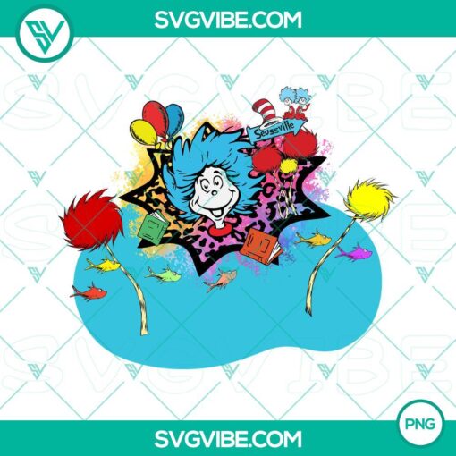 Dr Seuss retro and Little Miss Things PNG files, Thing 1 & 2 balloons design for digital use.