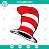 Dr Seuss SVG bundle featuring The Cat In The Hat, Thing One, and Thing Two. Perfect for crafts, shirts, and more.