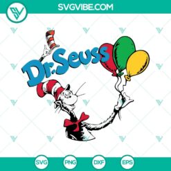 Dr Seuss The Cat In The Hat SVG file, ideal for Cricut projects. EPS, PNG, DXF files for download.
