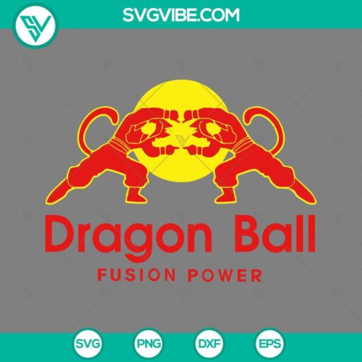 Dragon Ball Fusion Power SVG images with Dragon Ball Red Bull SVG, PNG, EPS, DXF files for digital download.