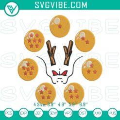 Dragon Ball anime-inspired embroidery design file for machine embroidery, featuring iconic characters and elements.