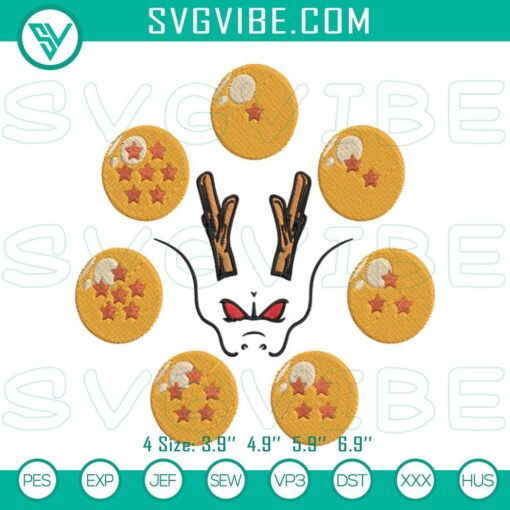 Dragon Ball anime-inspired embroidery design file for machine embroidery, featuring iconic characters and elements.