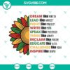 Juneteenth Sunflower SVG with Martin Luther King Jr. quote design, black sunflower on digital file.