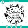 "Drinking Around The World SVG images for family trip, featuring drinks and foods, perfect for travel themed designs"