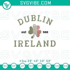 St. Patrick's Day machine embroidery designs celebrating Irish heritage in Dublin, Ireland. Perfect for crafting projects.