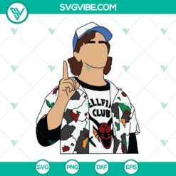Dustin Henderson SVG images from Stranger Things 4 featuring Hellfire Club design for instant download.