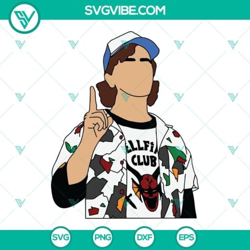 Dustin Henderson SVG images from Stranger Things 4 featuring Hellfire Club design for instant download.