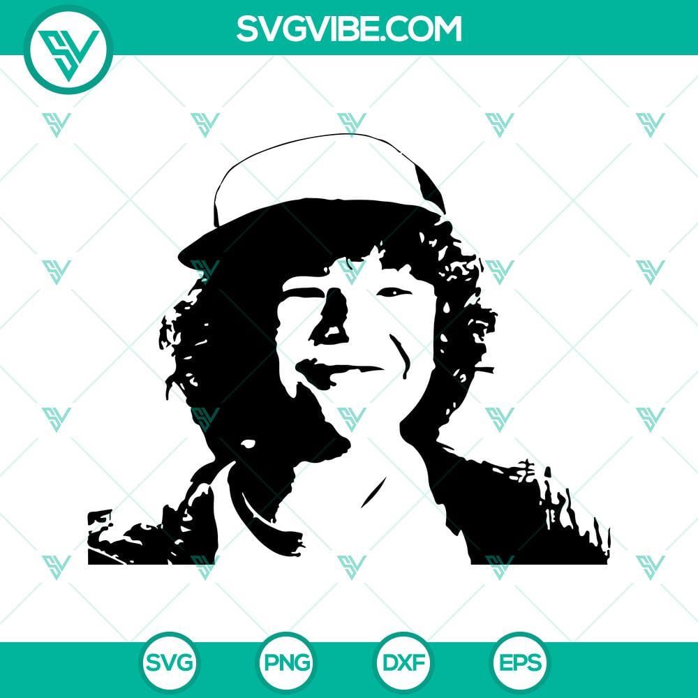 Dustin Stranger Things SVG PNG DXF EPS Cut Files For Cricut Silhouette Dustin Stranger Things SVG cut files for Cricut featuring iconic character from popular TV series in multiple formats.