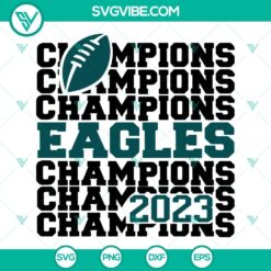 Eagles 2023 Champions SVG Images for Super Bowl 2023, Eagles SVG Download, Philadelphia Eagles logo in vector format.