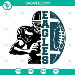 Eagles football half player SVG files featuring Eagles team design. Perfect for football-themed projects. Download now!