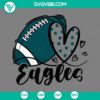 Eagles football heart design SVG file, Philadelphia Eagles NFL logo in PNG EPS DXF format for sports fans.