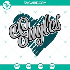 Eagles heart SVG image with football theme, team mascot design for sports fans.