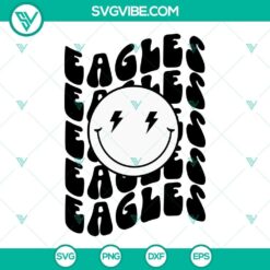 Eagles football SVG smiling face design, SVG download for Eagles fans, football enthusiasts.