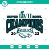 Eagles Super Bowl LVII Champions 2023 SVG File featuring Philadelphia Eagles logo and design elements for NFL fans and merchandise.