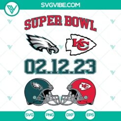 Eagles vs Chiefs Super Bowl LVII 2023 SVG files for Super Bowl 2023 event. Great for crafts and digital projects.