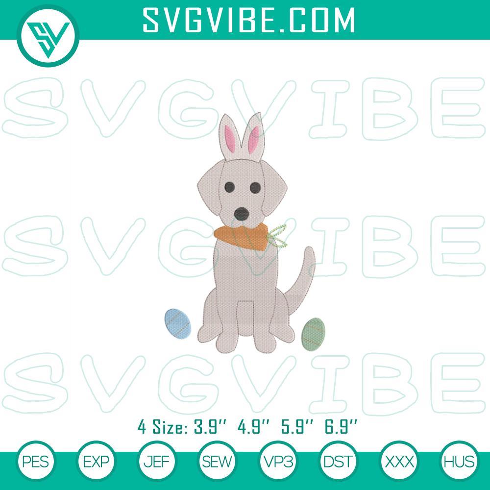 Easter Bunny Dog Carrot Embroidery Design Easter bunny dog and carrot embroidery file for pet, cute pet embroidery pattern for crafts.