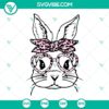 Easter Bunny glasses and leopard bandana SVG file for Cricut, PNG, DXF, EPS. Perfect for Easter crafting projects.
