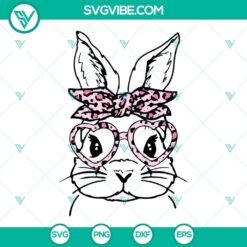 Easter Bunny glasses and leopard bandana SVG file for Cricut, PNG, DXF, EPS. Perfect for Easter crafting projects.