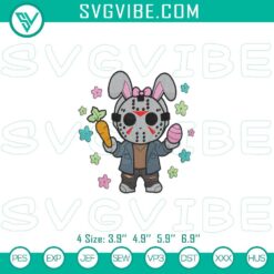 Easter Bunny Jason Voorhees mask embroidery file, ideal for holiday-themed designs. Create unique Easter crafts with this horror-inspired pattern.