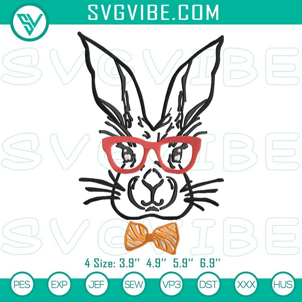Easter Bunny Red Glasses Embroidery Pattern Easter Bunny Red Glasses embroidery file, trendy holiday design for digital projects.