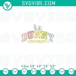 Easter Bunny University embroidery file with Happy Easter design. Perfect for Easter-themed crafting projects.