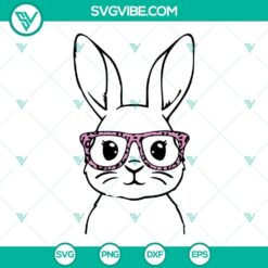 Easter Bunny with Leopard Glasses SVG bundle - cute and stylish bunny graphic for Easter crafts and decorations.