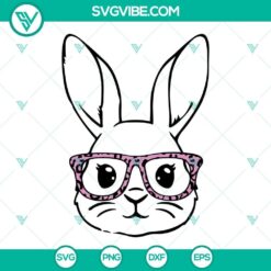 Easter Bunny With Glasses SVG Download Bundle, Bunny With Leopard Glasses 5