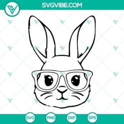 Easter Bunny With Glasses SVG Download Bundle, Bunny With Leopard Glasses 6