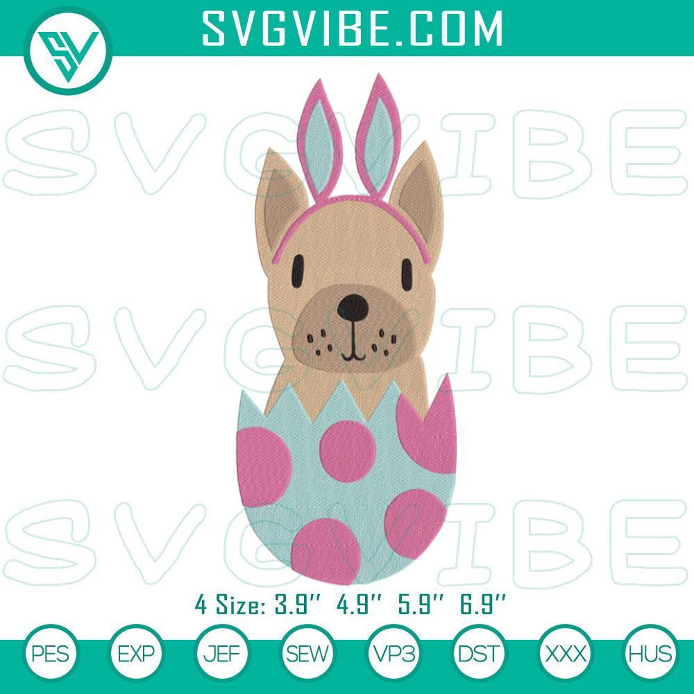 Easter Eggs Bunny Dog Machine Embroidery Design File Easter Eggs Bunny Dog Embroidery File, Festive Pet Design for Embroidery Machines, Easter Bunny with Eggs Design, Dog in Bunny Costume.