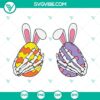 Easter Eggs Skeleton Hand Boobs Svg featuring unique Easter design with skeleton hand holding eggs. Perfect for holiday crafts.