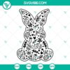 Easter Floral Bunny SVG Download with Easter Bunny and Floral Design, perfect for Easter crafts and projects.