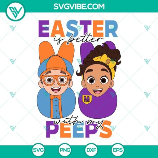 Easter-themed Blippi SVG with Bunny Peeps design. Cute and festive SVG images for Easter celebration.