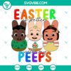 Easter bunny with "Easter Is Better With My Peeps" Cocomelon SVG file, cute design for download with peeps, bunny and Easter theme.