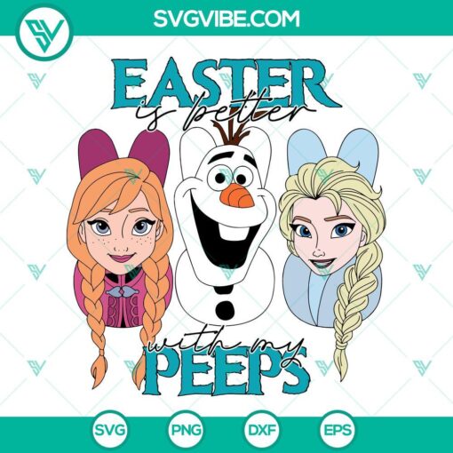Elsa and Anna bunny Peeps Frozen themed SVG files for Easter celebration.