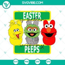Easter Sesame Street SVG with Elmo and peeps theme, perfect for holiday crafts and decorations.