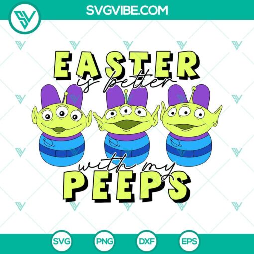 Easter Disney Alien Bunny Toy SVG with My Peeps design for crafting.