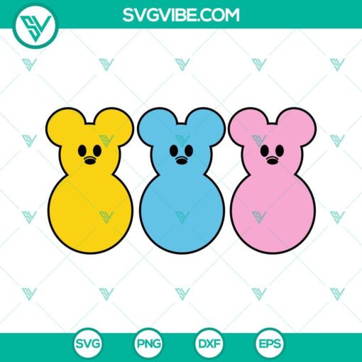 Easter mouse SVG with Mickey Bunny Peeps and Marshmallow Candy design for digital use.