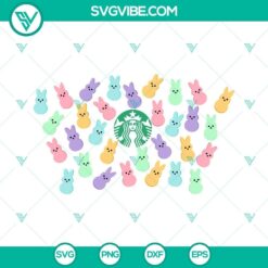Easter Peeps candy Starbucks cup wrap SVG images for cute Easter designs, downloadable for 24oz cups.