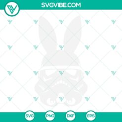 Star Wars Storm Trooper wearing bunny ears, Easter themed design, SVG image for Easter celebrations, Star Wars Easter digital download.