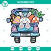 Easter SVG design with Easter truck, Easter bunny, and Happy Easter text, perfect for Easter projects.