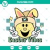 Easter Vibes SVG with Smiley Face, Bunny, and Retro Easter design elements for download. Ideal for Easter crafting projects.