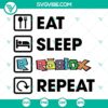 Eat Sleep Roblox Repeat SVG design for Cricut, featuring PNG, DXF, and EPS file formats. Ideal for Roblox gaming enthusiasts.