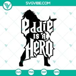 Eddie Munson Guitar Hero SVG files featuring heroic design for download.