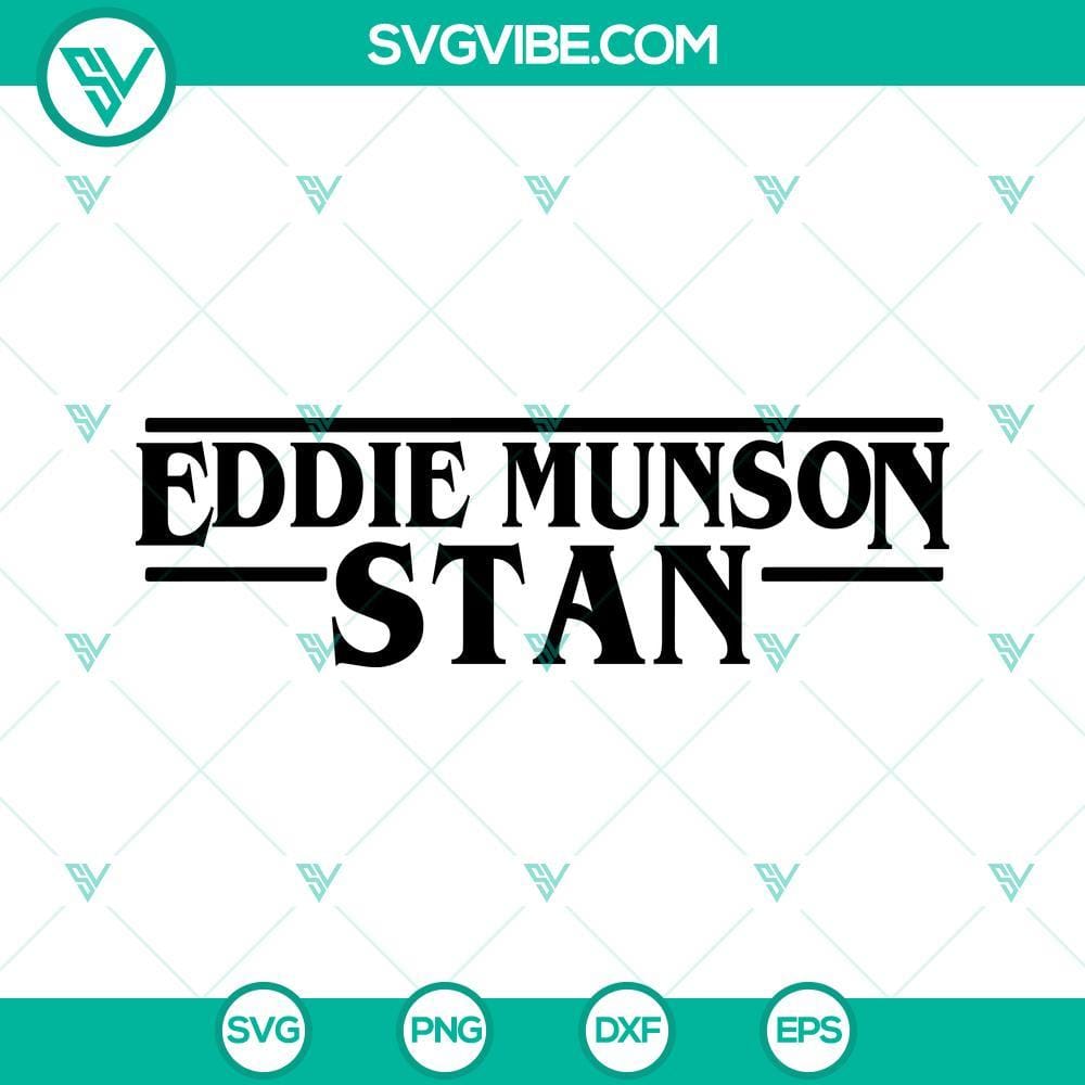 Eddie Munson Stan SVG PNG DXF EPS Cricut Eddie Munson Stan design bundle in SVG, PNG, DXF, and EPS formats for Cricut crafting.